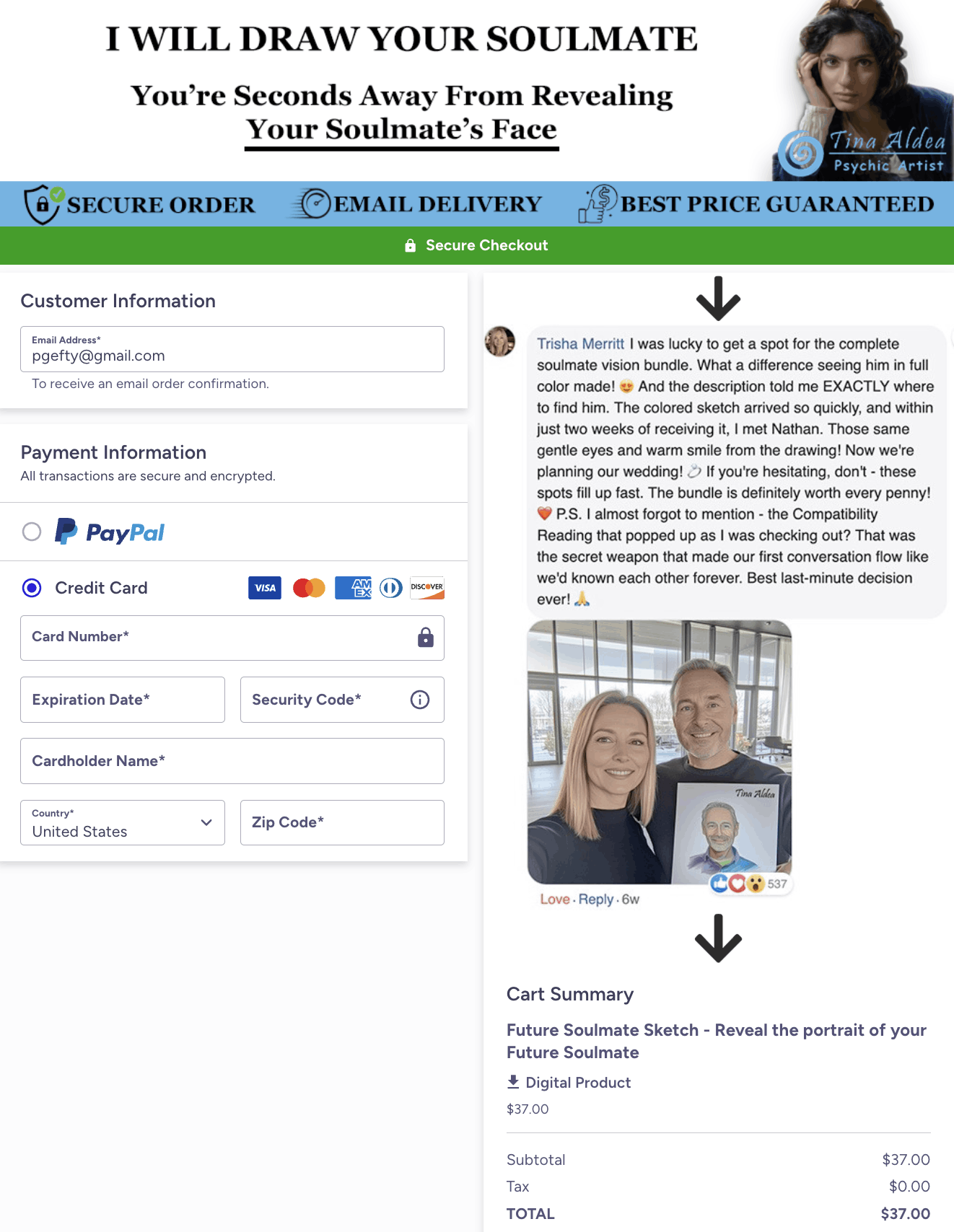 tina aldea soulmate sketch checkout-page